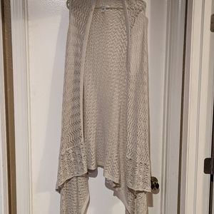 Long, crocheted duster vest